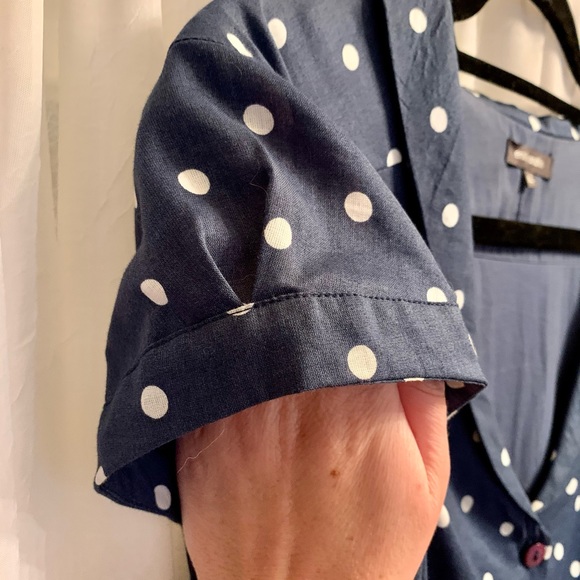 **One of a kind navy polka dot button dress** - Picture 6 of 11